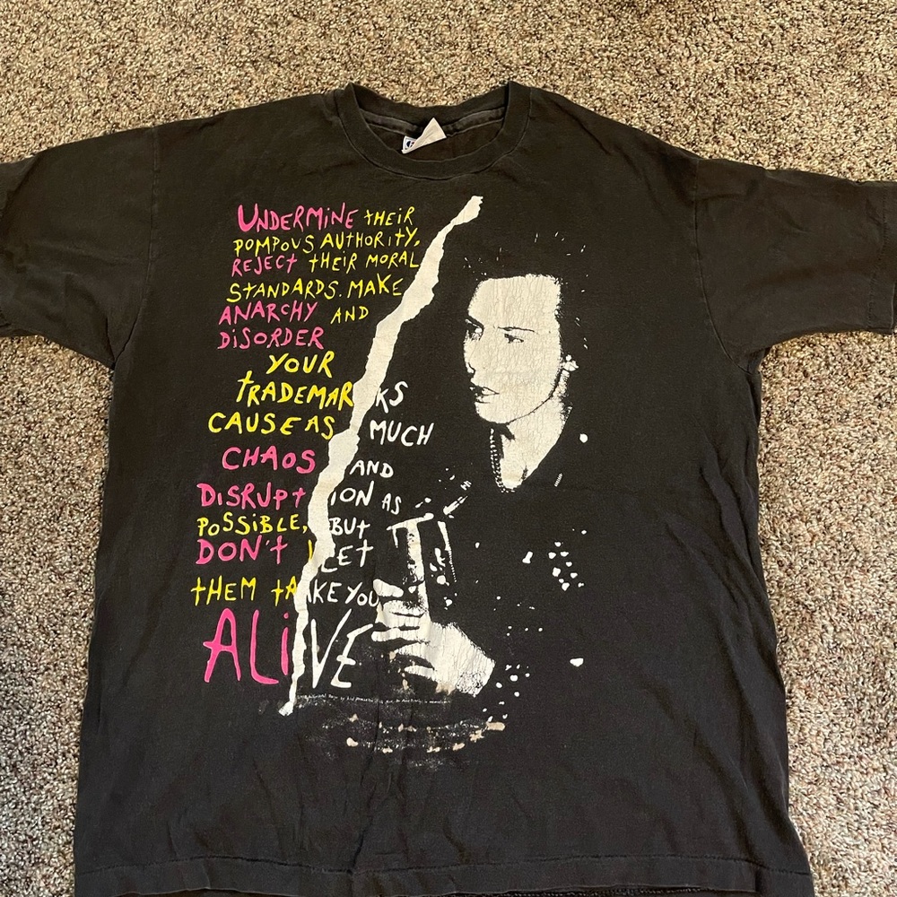 True vintage Sid Vicious Sex Pistols shirt 1989